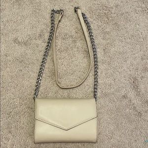 Beige cross body purse